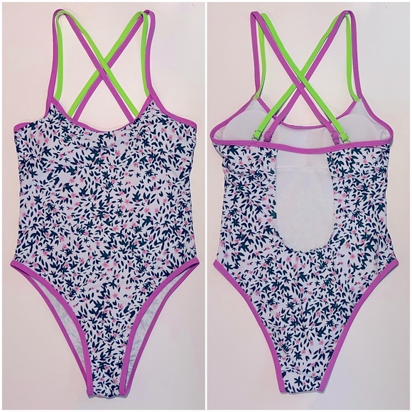 Floral ROMWE One Piece Swimsuit - Picture 1 of 2